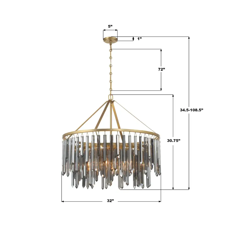 Gemma 32" Chandelier in Modern Gold - Image 7