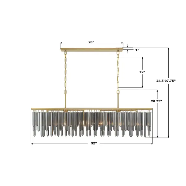Gemma 52" Linear Chandelier - Image 7