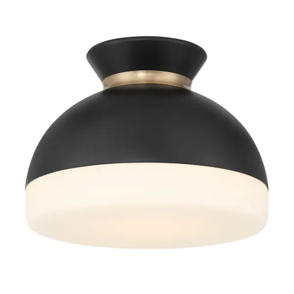 Designer Mid-Century Flush Mount with Timeless Two-Tone Appeal - Image 1