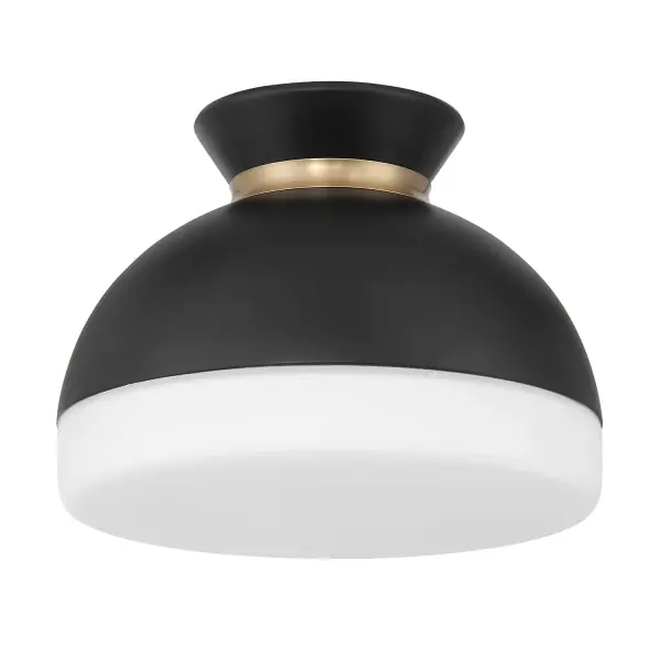 Designer Mid-Century Flush Mount with Timeless Two-Tone Appeal - Image 2
