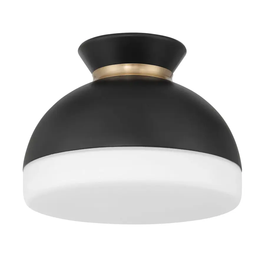Designer Mid-Century Flush Mount with Timeless Two-Tone Appeal - Image 2