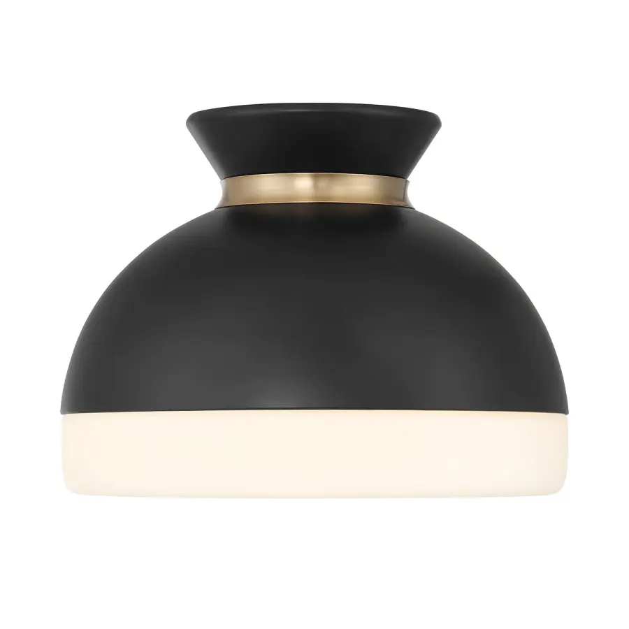 Designer Mid-Century Flush Mount with Timeless Two-Tone Appeal - Image 3