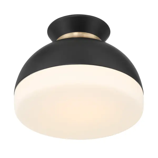 Designer Mid-Century Flush Mount with Timeless Two-Tone Appeal - Image 4