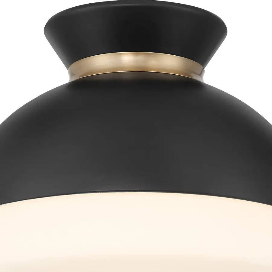 Designer Mid-Century Flush Mount with Timeless Two-Tone Appeal - Image 5