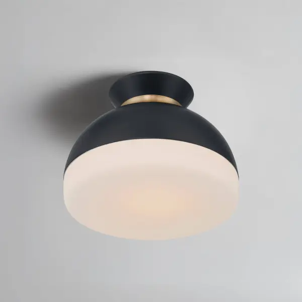 Designer Mid-Century Flush Mount with Timeless Two-Tone Appeal - Image 6
