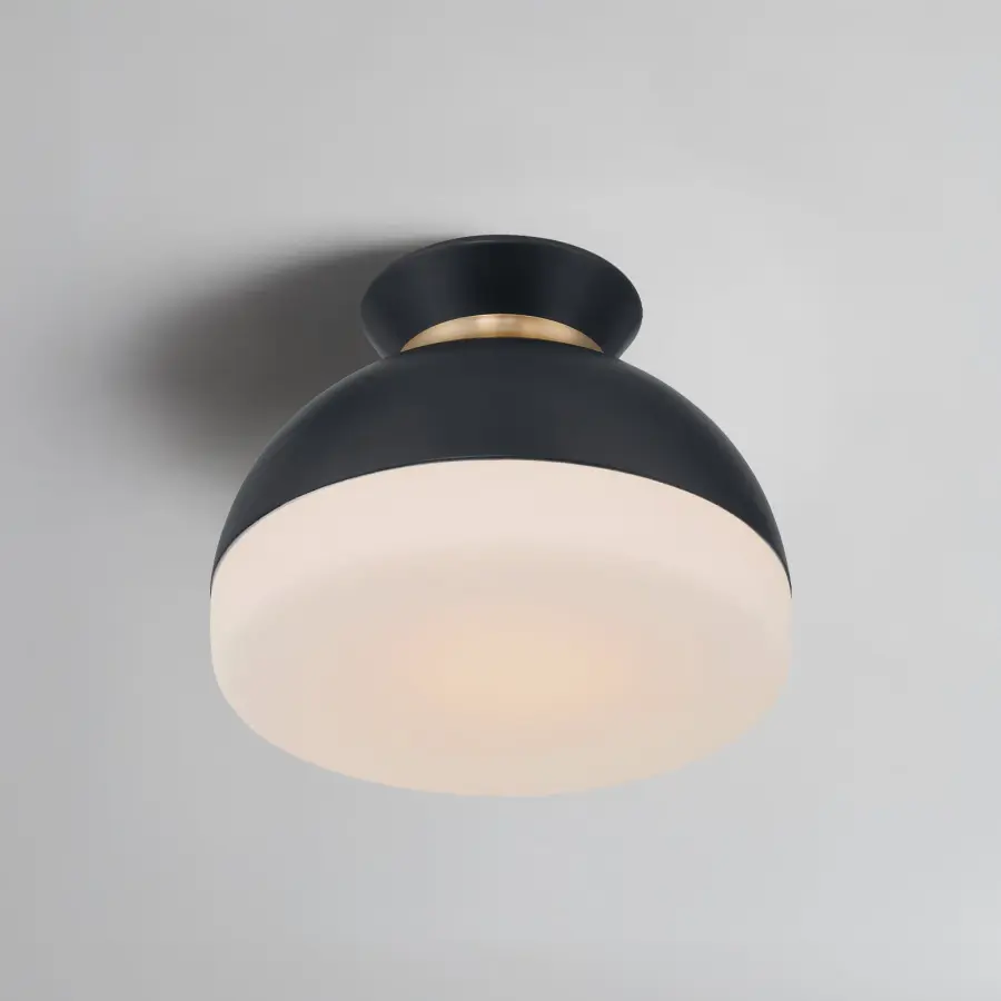 Designer Mid-Century Flush Mount with Timeless Two-Tone Appeal - Image 6
