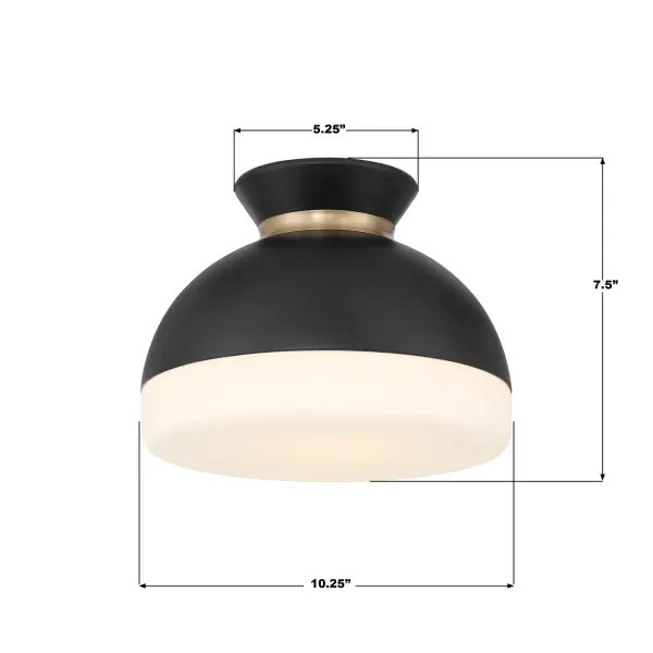 Designer Mid-Century Flush Mount with Timeless Two-Tone Appeal - Image 7
