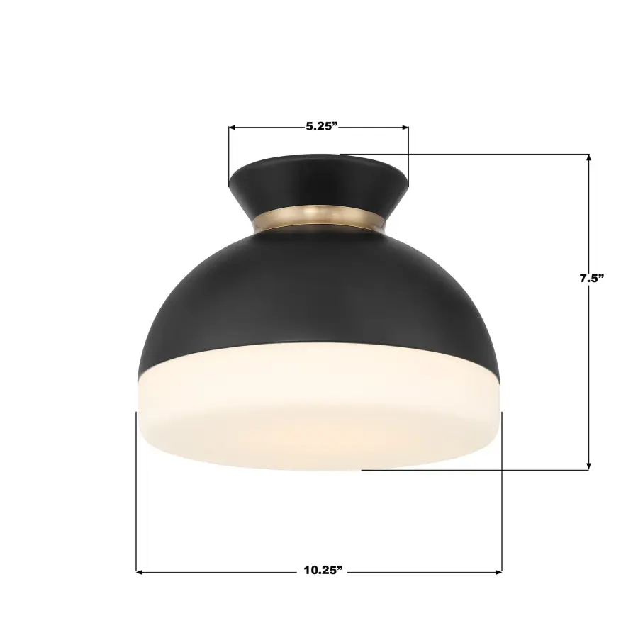 Designer Mid-Century Flush Mount with Timeless Two-Tone Appeal - Image 7