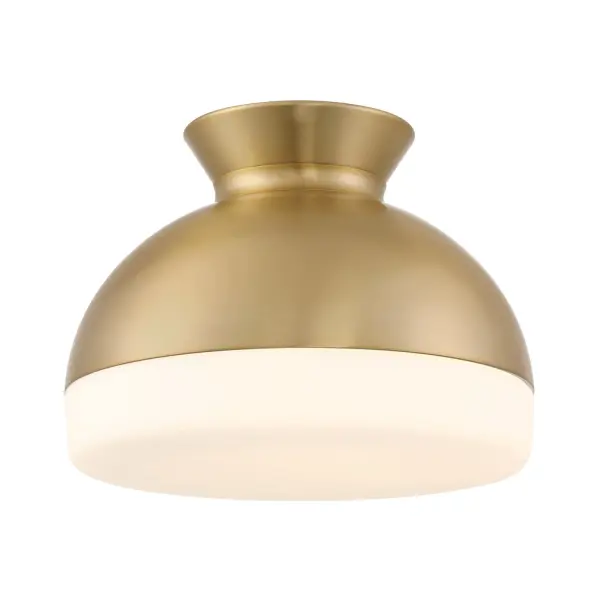 The Gidget flush mount by Brian Patrick Flynn combines mid-century charm with modern versatility. Its dome-shaped white glass and matte black finish create a sophisticated two-tone look that works beautifully in both contemporary and classic spaces.