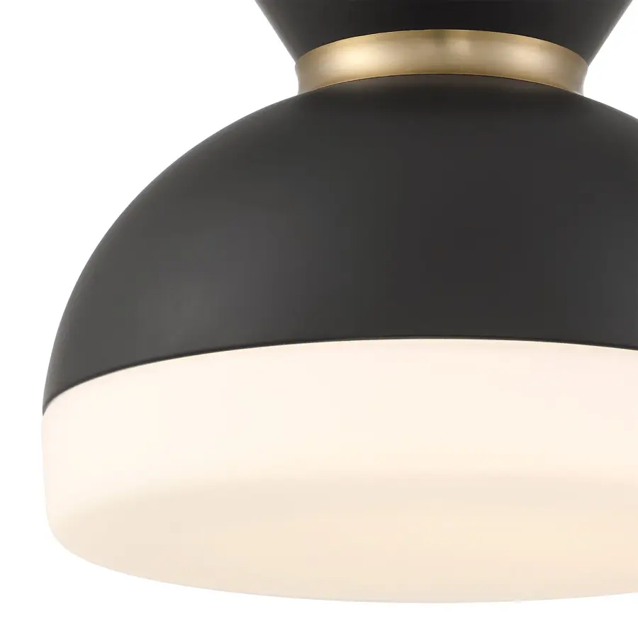 Designer Mid-Century Flush Mount with Timeless Two-Tone Appeal - Image 13