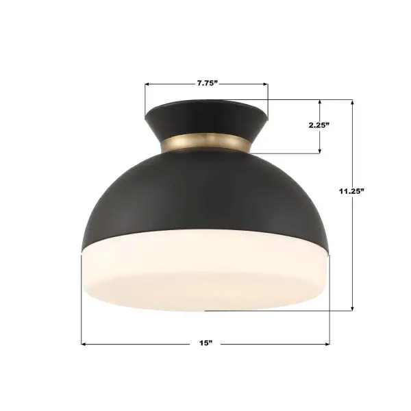Designer Mid-Century Flush Mount with Timeless Two-Tone Appeal - Image 15