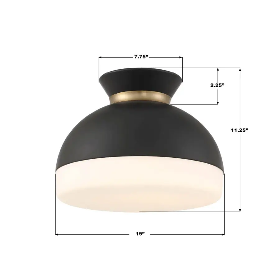 Designer Mid-Century Flush Mount with Timeless Two-Tone Appeal - Image 15