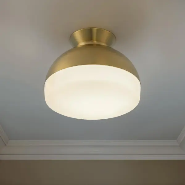 Designer Mid-Century Flush Mount with Timeless Two-Tone Appeal - Image 6