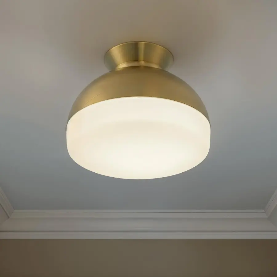 Designer Mid-Century Flush Mount with Timeless Two-Tone Appeal - Image 6