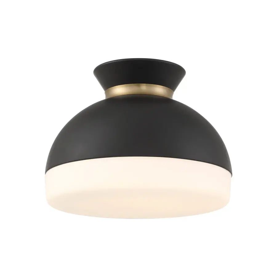 Designer Mid-Century Flush Mount with Timeless Two-Tone Appeal - Image 9