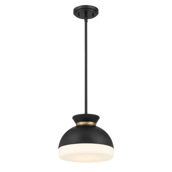 Designer Mid-Century Pendant with Timeless Two-Tone Appeal - Image 1
