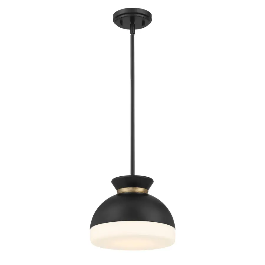 Designer Mid-Century Pendant with Timeless Two-Tone Appeal - Image 1