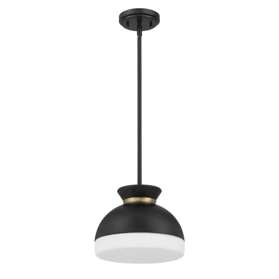 Designer Mid-Century Pendant with Timeless Two-Tone Appeal - Image 2