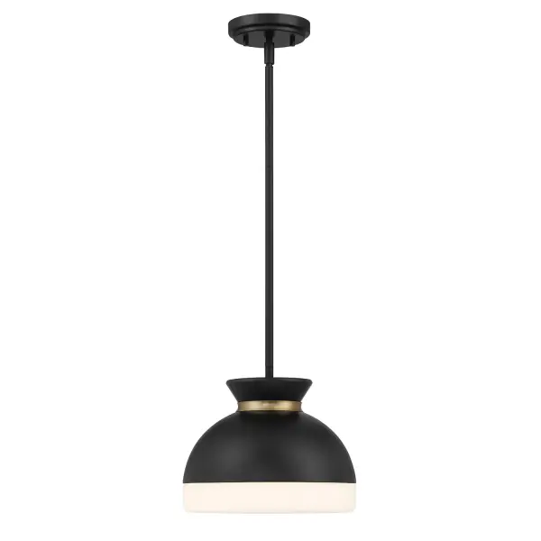 Designer Mid-Century Pendant with Timeless Two-Tone Appeal - Image 3