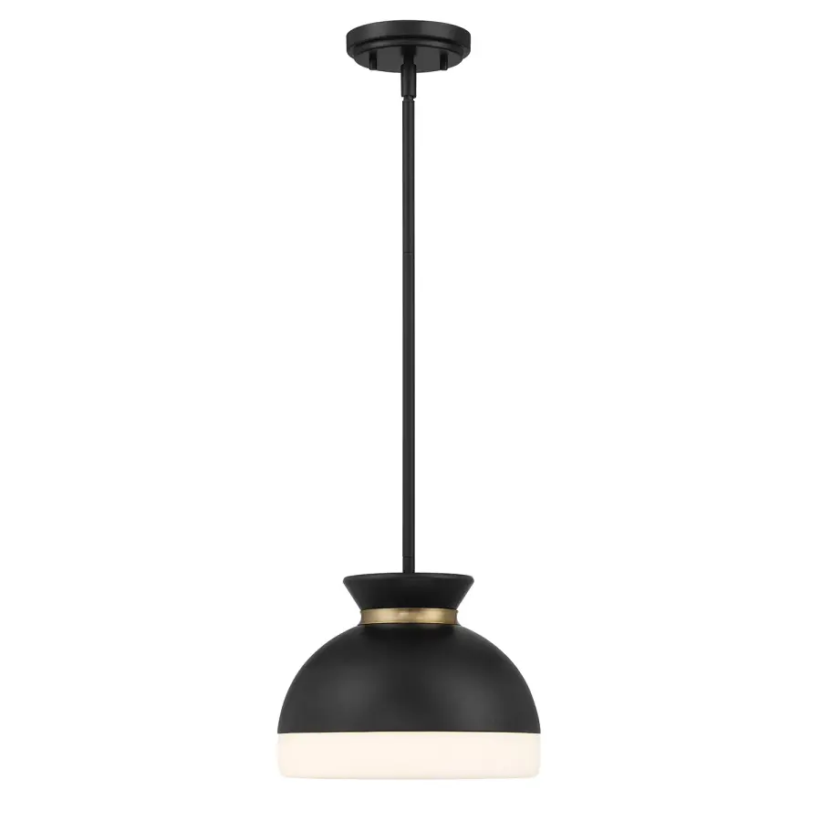 Designer Mid-Century Pendant with Timeless Two-Tone Appeal - Image 3