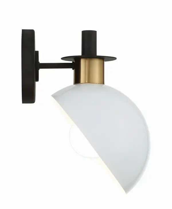 The Gigi 8" Sconce brings fresh mid-century style with its striking black and gold finish combination. Perfect for adding character to bathrooms, bedrooms, or hallways, this compact fixture balances vintage inspiration with contemporary appeal.