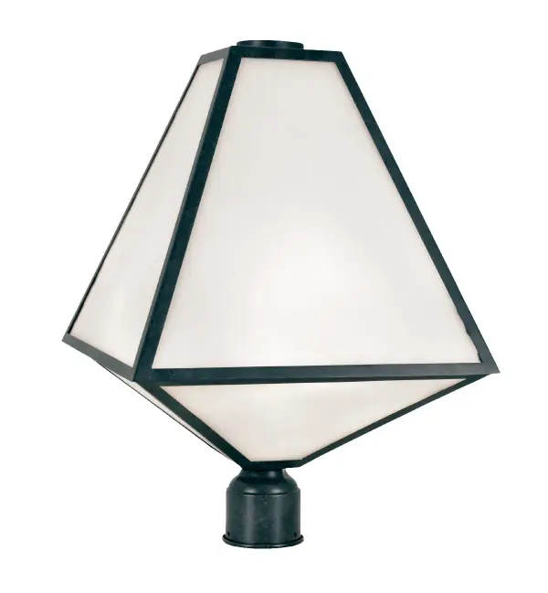 The Glacier 14" Outdoor Post Light brings designer Brian Patrick Flynn's modernist vision to outdoor spaces with its distinctive iceberg-inspired silhouette. Featuring angular lines and a black charcoal finish paired with white opal glass, this wet-rated fixture adds architectural interest to pathways, driveways, and patios.