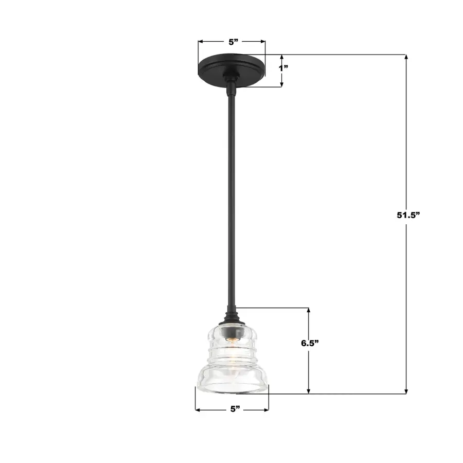 Gregory 5" Ribbed Glass Mini Pendant - Image 17