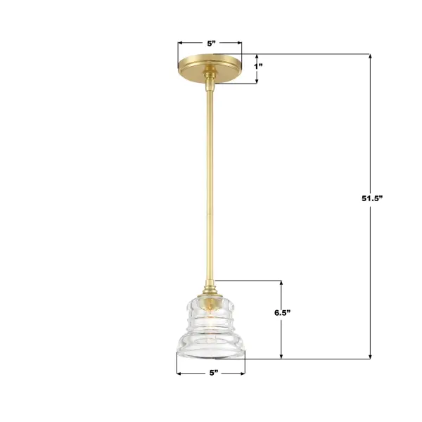 Gregory 5" Ribbed Glass Mini Pendant - Image 8