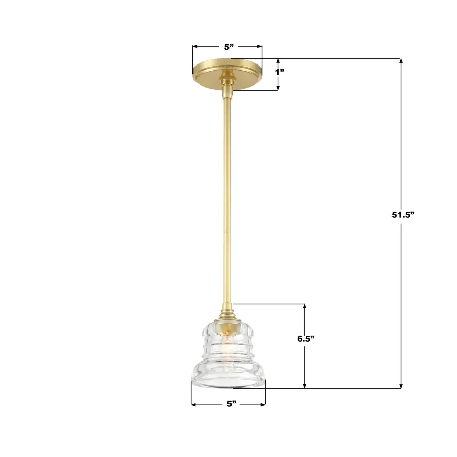 Gregory 5" Ribbed Glass Mini Pendant - Image 8