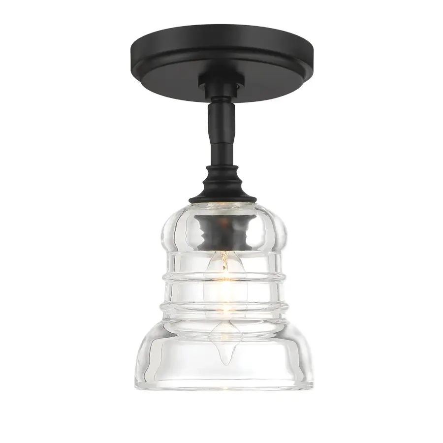 Gregory 5" Semi Flush Mount in Aged Brass - Image 12