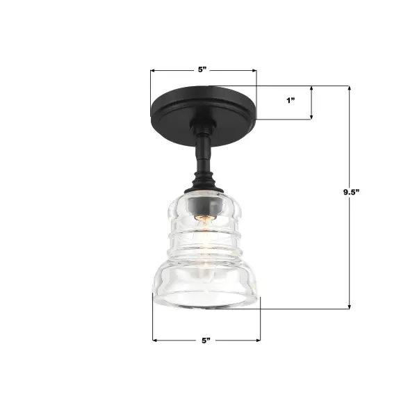 Gregory 5" Semi Flush Mount in Aged Brass - Image 17