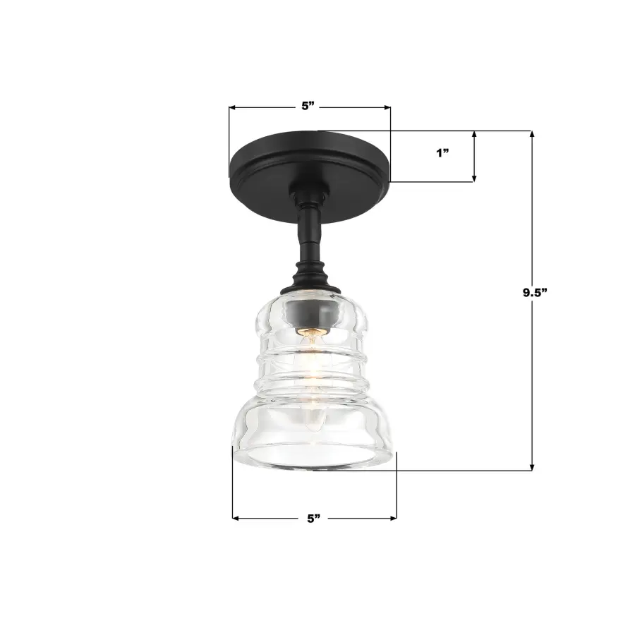Gregory 5" Semi Flush Mount in Aged Brass - Image 17