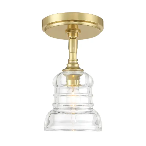 Gregory 5" Semi Flush Mount in Aged Brass - Image 3