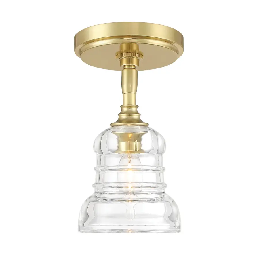 Gregory 5" Semi Flush Mount in Aged Brass - Image 3
