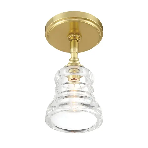 Gregory 5" Semi Flush Mount in Aged Brass - Image 4