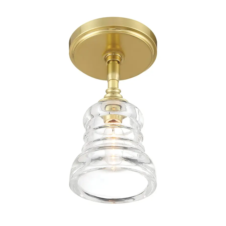 Gregory 5" Semi Flush Mount in Aged Brass - Image 4