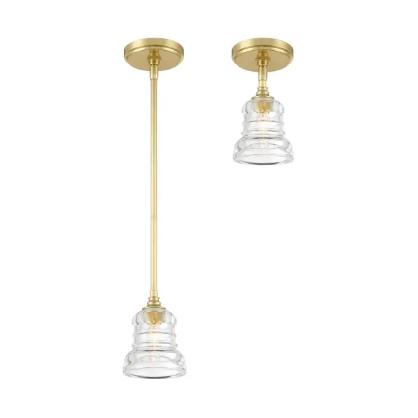 Gregory 5" Semi Flush Mount in Aged Brass - Image 6