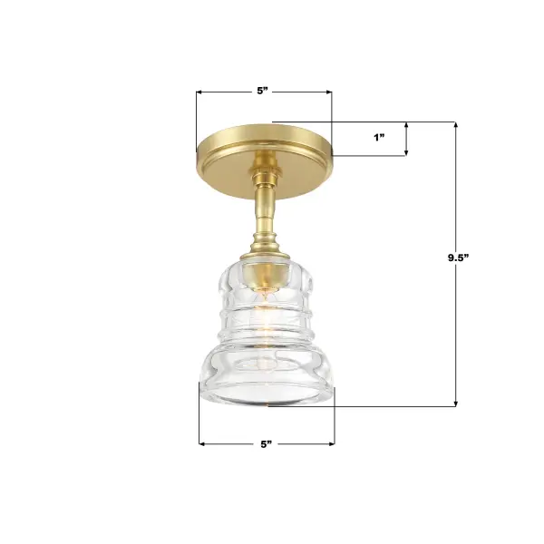 Gregory 5" Semi Flush Mount in Aged Brass - Image 8