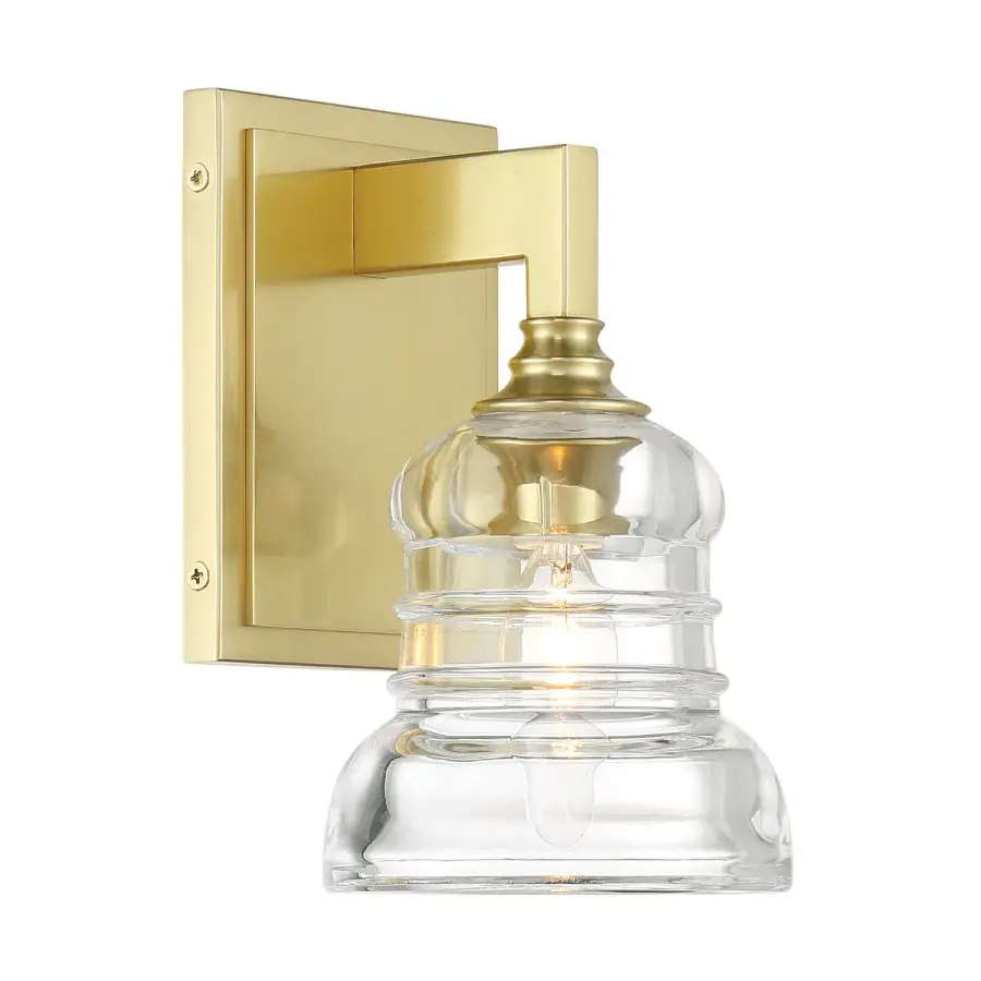 Gregory 5" Ribbed Glass Sconce - Image 1
