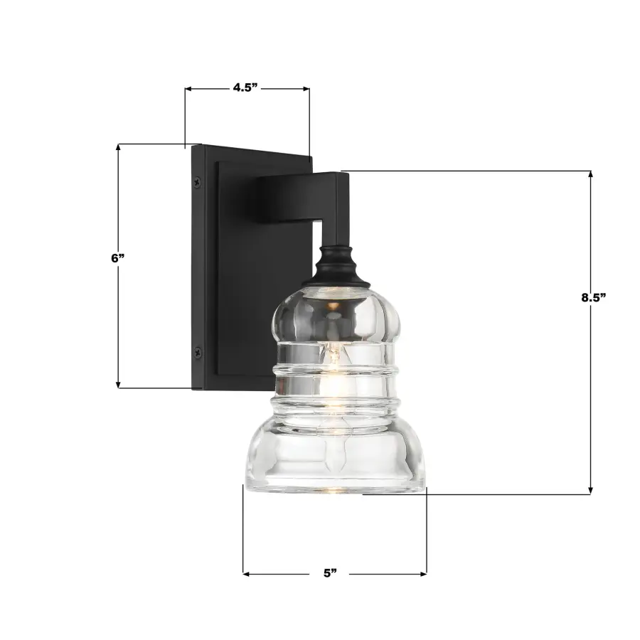 Gregory 5" Ribbed Glass Sconce - Image 15