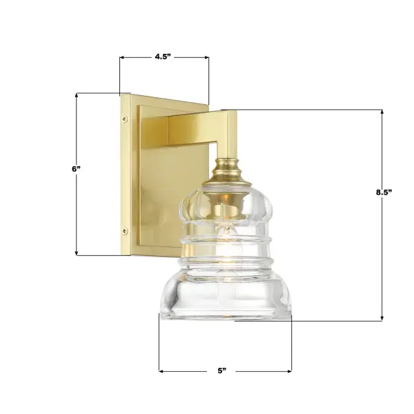 Gregory 5" Ribbed Glass Sconce - Image 7