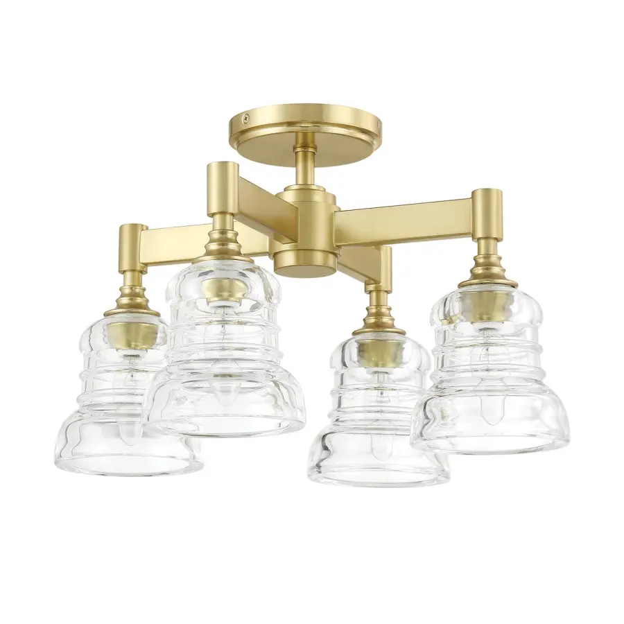 Gregory 17.25" Semi Flush Mount in Aged Brass - Image 2
