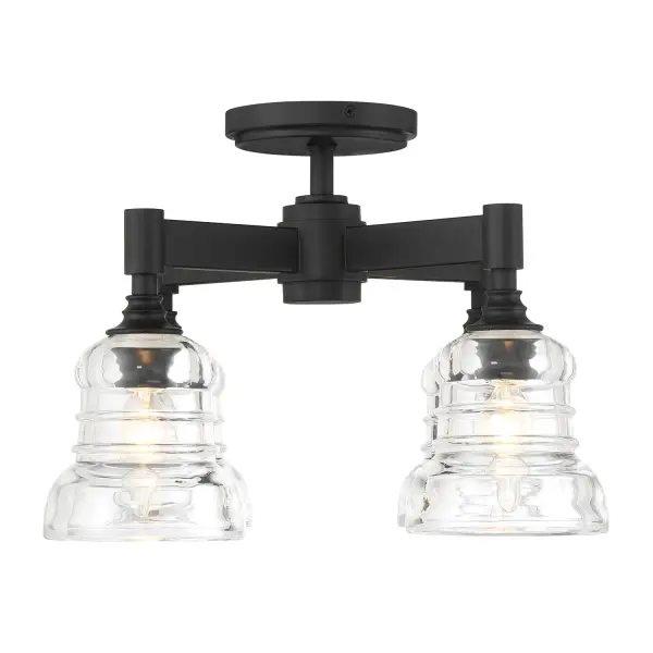 Gregory 17.25" Semi Flush Mount in Aged Brass - Image 11