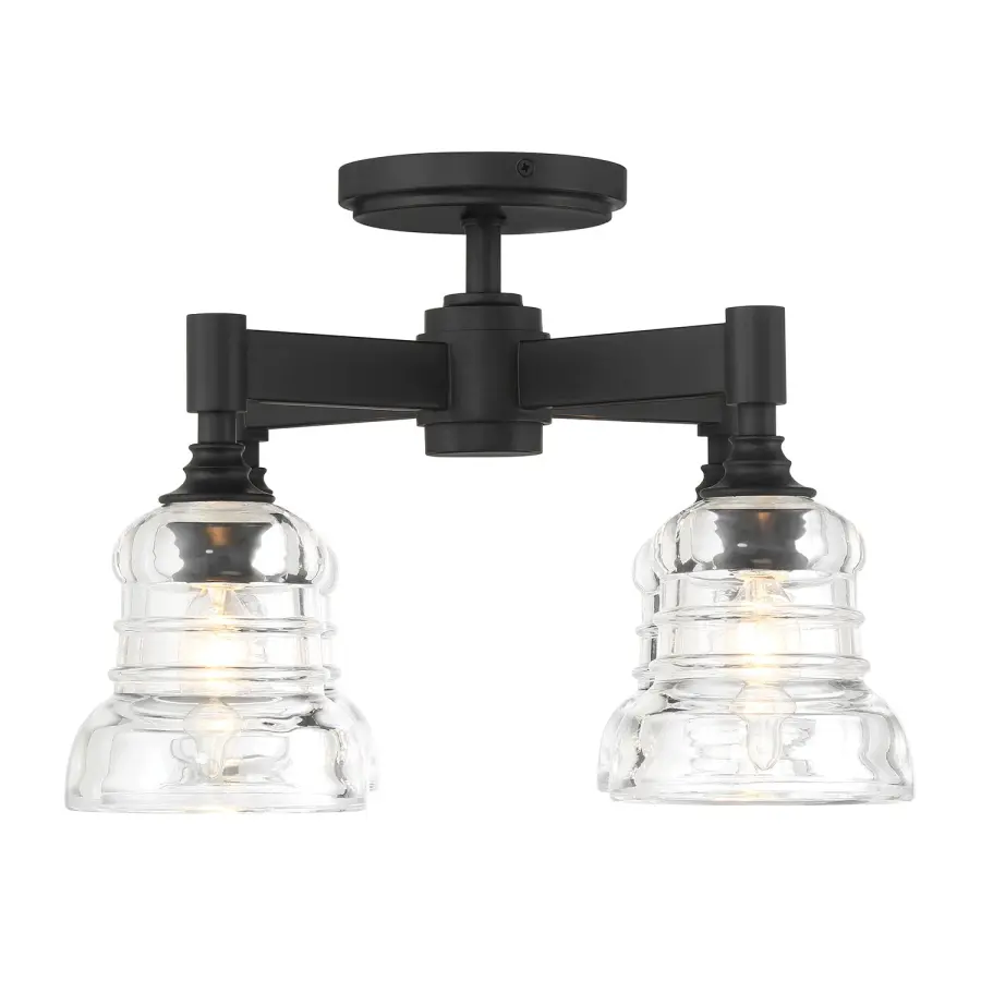 Gregory 17.25" Semi Flush Mount in Aged Brass - Image 11