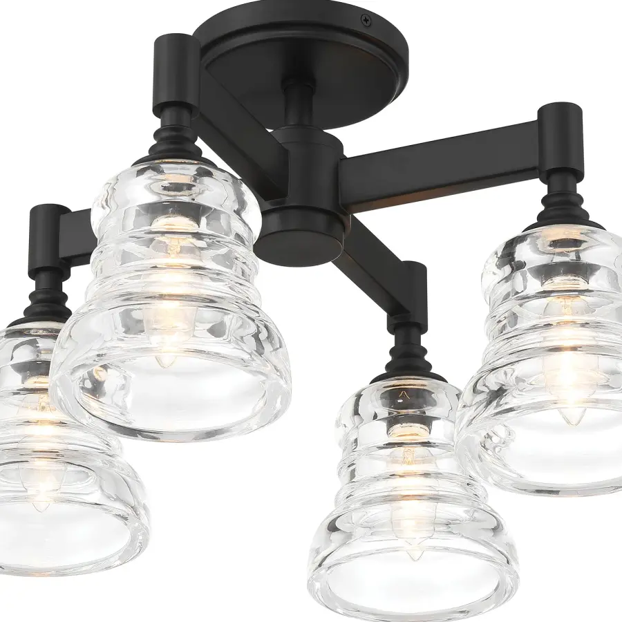 Gregory 17.25" Semi Flush Mount in Aged Brass - Image 13