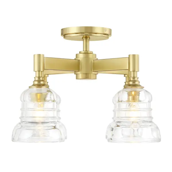 Gregory 17.25" Semi Flush Mount in Aged Brass - Image 3