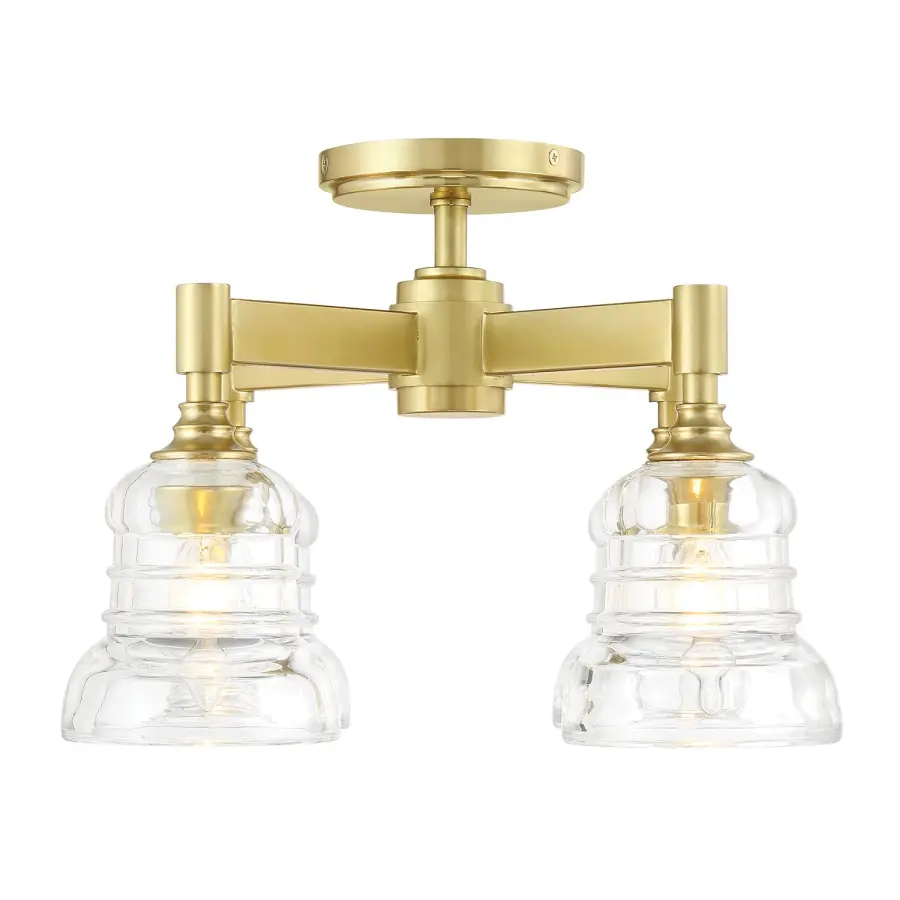 Gregory 17.25" Semi Flush Mount in Aged Brass - Image 3
