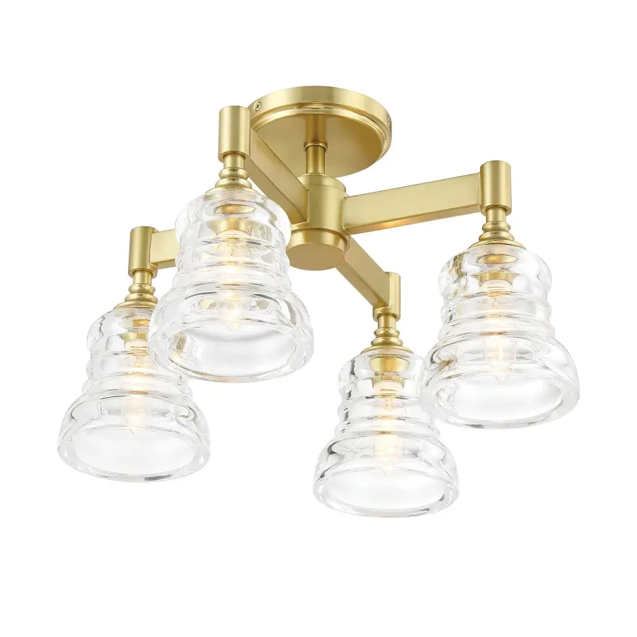 Gregory 17.25" Semi Flush Mount in Aged Brass - Image 4