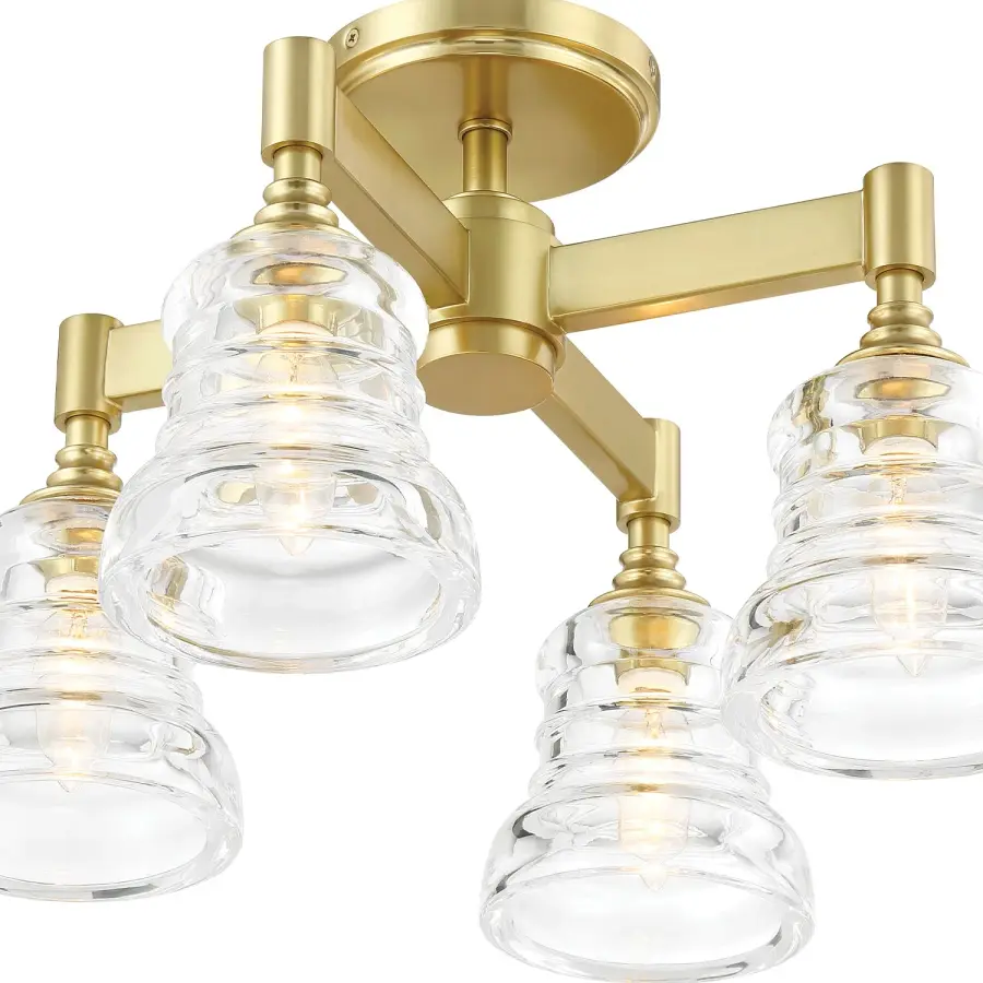 Gregory 17.25" Semi Flush Mount in Aged Brass - Image 5