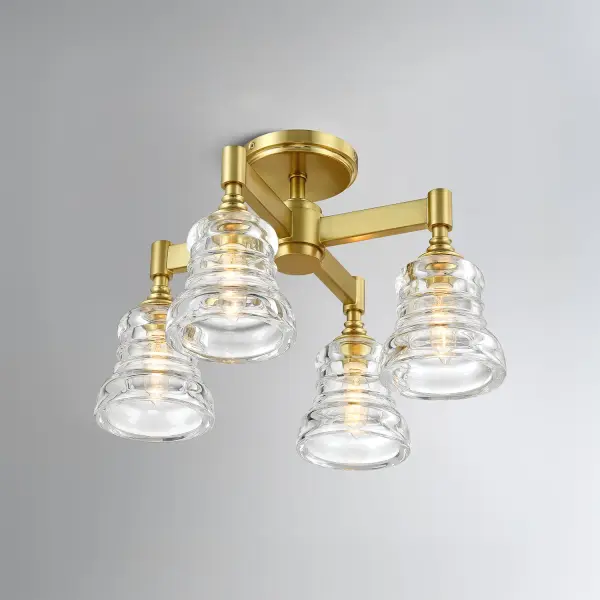 Gregory 17.25" Semi Flush Mount in Aged Brass - Image 6